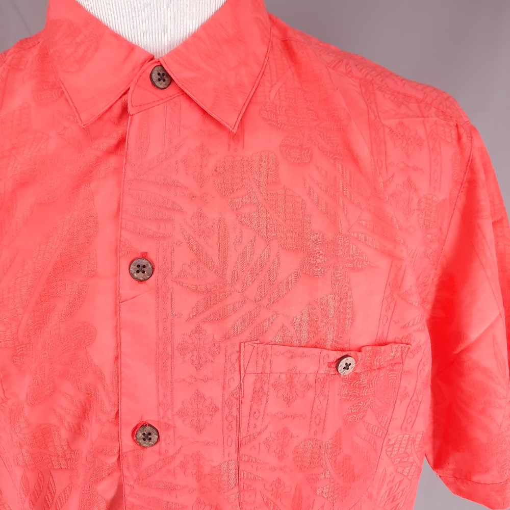 Joe Marlin Hawaiian Camp Shirt Men's Size Large Short Sleeve Button Up